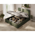 Polsterbett in Khaki für modernes Schlafzimmer